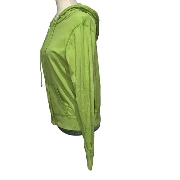 American Eagle Solid Green Women's Hoodie pockets cozy light weight 2000’s L - Picture 9 of 12